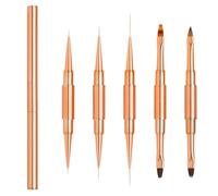 Pinceau Nail Art Ongles Gel Professionnel Double Embout avec Capuchon et Ombre, LEA-SHALL 10 Têtes Pinceaux Fin Ombre/Acrylique/Plat/Liner/Rond pour Vernis Ongle Degrader UV Construction Set