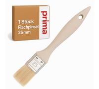 Pinceau plat 25 mm | Pinceau à peinture et à lasure | Qualité professionnelle | Poils synthétiques/naturels | Manche en bois | Pour vernis et lasures (1 pièce, 25 mm)