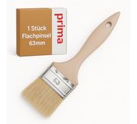 Pinceau plat 63 mm | Pinceau à peindre et à lasure | Qualité professionnelle | Poils synthétiques/naturels | Manche en bois | Pour vernis et lasures (1 pièce, 63 mm)