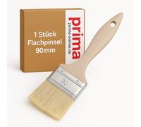 Pinceau plat 90 mm | Pinceau à peindre et à lasure | Qualité professionnelle | Poils synthétiques/naturels | Manche en bois | Pour vernis et lasures (1 pièce, 90 mm)