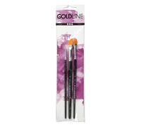 Pinceau plat Gold Line Set 3 pièces taille 2, 8, 12 pour aquarelle peinture acrylique