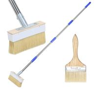Pinceau Plat, Pinceau De Peinture, Pinceau De Terrasse avec Long Manche, Pinceaux De Peinture Surface Pinceaux À Lasure Brosse À Tache Brosse De Terrasse pour Peinture, Lasure, Mur, Plafond, Clôture