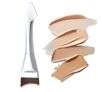 Pinceau plat pour de teint - Applicateur de maquillage humide et sec à double usage, outil de mélange de correcteur de précision pour produits liquides et crèmes, pinceau fin professionnel pour f