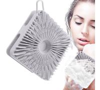 Pinceau pour le corps en silicone, exfoliant pour le corps, double face, massage du cuir chevelu 2 en 1 avec poils souples, exfoliant Loofah, accessoire de bain pour toutes les peaux