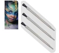 Pinceau pour maquillage de fête Carnaval, Halloween, mardi gras... (x3) REF/96960 - ptit clown blanc G