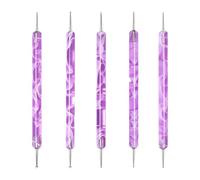 Pinceau pour nail art, ensemble de pinceaux pour nail art,5 pinceaux de peinture miniatures | Outil de dessin de pointage d'ongles à Double extrémité, brosses à ongles multifonctions, stylo de pointag
