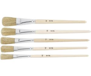 Pinceau pour peintures à l'émail ZAHN Pinsel E10710-11 Soie naturelle 5 pièces