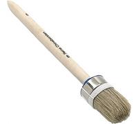 Pinceau rond taille 12 longueur des poils 66 mm 45 mm soie mixte claire manche en bois brut Manche bois brut 6 pièces