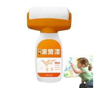 Pinceau rouleau de réparation murale - 2 en 1 - Pinceau rouleau et peinture | Pinceau portable pour murs, salon, toilettes, chambre à coucher, cuisine, application facile, pâte de réparation