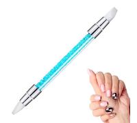 Pinceau Silicone Nail ArtSs, Sculpture Stylo Kit, Gel 3d Nail ArtS Outil, Hollow Carving Embossing Pen, d-ual-Ended Diamond-Tipped Super Soft Silicone Pen, Outil De Pointillage pour Sculpter,Façonner