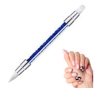 Pinceau Silicone Nail ArtSs, Sculpture Stylo Kit, Gel 3d Nail ArtS Outil, Hollow Carving Embossing Pen, d-ual-Ended Diamond-Tipped Super Soft Silicone Pen, Outil De Pointillage pour Sculpter,Façonner