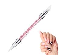 Pinceau Silicone s, Brosses De Ongle, Double Tête Pinceaux Nail D'art Outils, Arts Nails Ar-ts Dotting Pen, Poignée En Strass Acrylique, Sculpture Stylo Outils De Manucure
