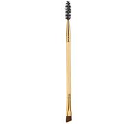 Pinceau Sourcils Double-Embout - Poils Synthétiques de Qualité Supérieure - pour Poudres, Crèmes, Gels et Cires - Modelage et Estompage Professionnel - Pour Sourcils Nature (Couleur du bois)
