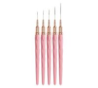 Pinceaux À Ongles - 5 Pinceaux D'art Pour, Tailles 7/9/11/15/25 Mm | Outils De Peinture De Vernis Gel UV De Précision Pour La Conception Des Ongles, Longues Lignes, Détails Fins, Dessin Fin, Ma
