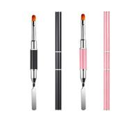Pinceaux à ongles Poly Gel à double extrémité, 2 en 1 brosse à ongles, stylo à ongles à double pointe, brosses à ongles, pour gel UV polygel ongles extension