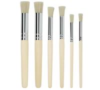 Pinceaux à Pochoirs Rond pour Peinture Acrylique Aquarelle Huile Gouache - Lokaloka 6PCS Pinceau Soies de Porc Kit Brosse Professionnels à l'huile Artiste Manche de Bois Nail Art Brush DIY Set