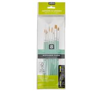 Pinceaux - Acrylique - Aquarelle - Gouache - 8 formes et tailles - Synthétique -