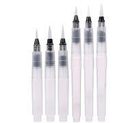 Pinceaux Aquarelle à Reserve d'eau Rechargeables,Pinceau à Eau avec réservoir,Set de pinceaux à Eau Professionnels,Stylos Pinceau à Eau,Pinceaux pour Réservoir d'eau,pour l'aquarelle,6 pcs