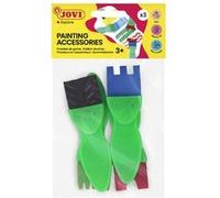 Pinceaux - Caoutchouc - Enfants - Dès 3 ans - 4 formes - Manche plastique - Jovi