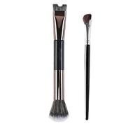 Pinceaux de contour de nez, 2 en 1 incliné et pinceau moelleux en forme de U pour sculpter et définir le nez professionnel, kit de pinceaux de maquillage pour contouring, surligneur et mélange de