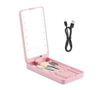 Pinceaux De Maquillage 5 Pièces, Avec Boîte De Rangement 1 Pièce Avec Miroir, Ensemble De Pinceaux De Maquillage Portables, Outils De Maquillage, Pinceaux De Maquillage De Voyage