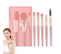 Pinceaux de maquillage - Ensemble de voyage 8 pièces avec poils synthétiques doux et étui | Pinceaux professionnels pour fard à paupières, sourcils, eye-liner et estompeur pour maquillage en poudre |