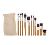 Pinceaux de maquillage Pinceau cosmétique Pinceaux de maquillage pour le visage 11 pièces Manche en bois Brosse en fibre Cheveux Poils doux pour maquilleurs professionnels