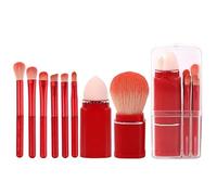 Pinceaux de maquillage portables pour maquillage de voyage, 8 en 1 rétractable, y compris pinceau ombre à paupières, pinceau à poudre, œuf éponge, pinceau à lèvres, pinceau à teinture halo et autres