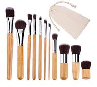 Pinceaux de Maquillage Professionnel Cosmétique Brush en Bambou Beauté Brosse Makeup Brushes pour Fondation Fond de Teint Blush Correcteurs avec Sacs 11 Pièces