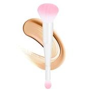 Pinceaux de maquillage professionnels 2 en 1 à double tête : pinceau fond de teint, correcteur, highlighter, poudre, blush, outils de beauté, blanc, 1 pièce