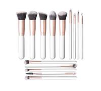 Pinceaux de maquillage synthétiques de qualité supérieure - Hypoallergéniques - Poils doux - Pour une application uniforme - Portable - Beauté - Essentiel