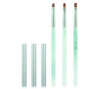 Pinceaux de nettoyage verts pour nail art pour nettoyer les erreurs de vernis sur les cuticules, brosse à ongles résistante à l'acétone, brosses de nettoyage des ongles pour nail art et designs (rond