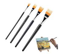Pinceaux de peinture - Manche ergonomique - 4 pièces - Pinceau ergonomique pour le bricolage - Aussi bien pour les en classe pour colorier que pour les adultes pour le bricolage et le