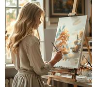 Pinceaux De Peinture pour Artistes | 4 Pièces avec Poignée Ergonomique en Forme De Stylo - Pinceaux de Peinture à Manche Ergonomique pour Artisanat - pour Coloration Adultes Salle De Classe