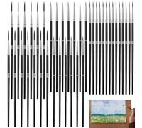 Pinceaux de Précision pour Peinture par Numéros, Ensemble de 40 Pinceaux Fins pour Acrylique, Aquarelle, Maquillage Artistique et Modélisme, Pinceaux à Pointe Fine Professionnels, 3 Tailles : 000
