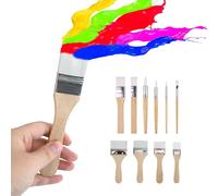 Pinceaux En Bois Peinture Acrylique Polyvalence Set,10 Pi¿¿Ces Professionnelle Flexible Peinture Pinceaux D'artiste, Pinceau Huile Acrylique En Nylon Pour Toile Planches Nail
