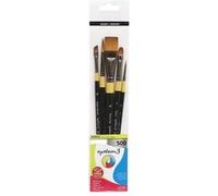 Daler Rowney Pinceaux System3 Série 500 - Set de 5 synthétiques pour acrylique, pochette