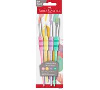 Faber-Castell Set de 4 pinceaux Soft Touch à poils synthétiques couleurs pastel