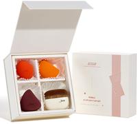 Pinceaux Fond De Teint Avec Éponge Maquillage, 1pc Pinceau Teint Kabuki À Tête Plate Et 3pcs Éponge Blender Pour Anti-Cernes,Mélange,Poudre,Blush,Pointillage Avec Coffret Cadeau, T505