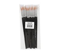 Creotime – Brosses rondes Taille 8 – 12 pièces – Noir G