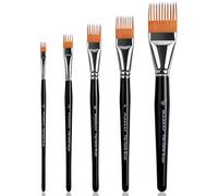 Pinceaux Grainer - 5 Pinceaux Effets Texture d'artiste Professionnel pour Lignes, Herbe, Fourrure, Parfaits pour Tracer Plusieurs Lignes, Texture Unique | Parfait pour Acrylique, Aquarelle et Huile