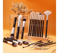 Pinceaux Maquillage 20pc Kit Pinceau Maquillage Professionnel Poils Chèvre Naturels Synthétiques De Qualité Supérieure Pour Fond De Teint,Poudre,Anti-Cernes,Ombres À Paupières,Sourcils,Eyeliner