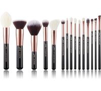 Pinceaux Maquillage Marron 15pcs Set Pinceaux Maquillages Professionnels Pinceau Pour Fond De Teint Poudre,Correcteursourcils,Fard À Paupières,Contour,Eyeliner,Estompeur Yeux Brosse,T498