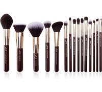 Pinceaux Maquillage Marron 15pcs Set Pinceaux Maquillages Professionnels Pinceau Pour Fond De Teint Poudre,Correcteursourcils,Fard À Paupières,Contour,Eyeliner,Estompeur Yeux Brosse,T498