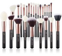 Pinceaux Maquillages 25pcs Ensemble Picneau À Maquillage Professionnel Pinceau Teint,Poudre,Fard À Paupières,Eye-Liner,Correcteur Pinceaux Kit Synthétiques Naturelles Noir/Or Rose T155