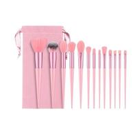 Pinceaux Maquillages Pour Poudre Ensemble De 13 Pinceaux Maquillage Voyage Portables Avec Sac En Tissu For Anti-cernes, Fard À Paupières, Pinceau For Le Visage Fard A Paupiere(Rosa)