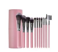 Pinceaux Maquillages Pour Poudre Ensemble De Pinceaux Maquillage 12 Pièces Avec Boîte Adaptée Au Fond Teint, Fard À Paupières, Contouring Fard A Paupiere(Rosa)