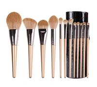 Pinceaux Maquillages Pour Poudre Ensemble De Pinceaux Maquillage 12 Pièces For Fond Teint, Fard À Paupières, Contour Du Visage Fard A Paupiere(Gold-Brush Bucket)