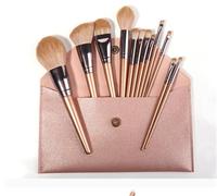 Pinceaux Maquillages Pour Poudre Ensemble De Pinceaux Maquillage 12 Pièces For Fond Teint, Fard À Paupières, Contour Du Visage Fard A Paupiere(Gold-Brush Pack)