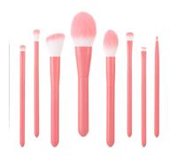 Pinceaux Maquillages Pour Poudre Ensemble De Pinceaux Maquillage 8 Pièces For Les Yeux Et Le Contour Du Visage Avec Poils Doux Manche En Bois Fard A Paupiere(Rosa)